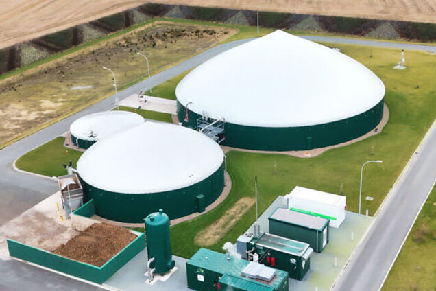 Luftbild einer Biogasanlage
