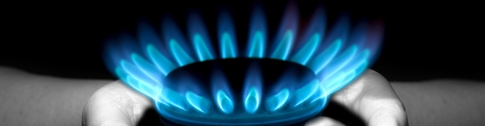 Blaue Flamme einer Gasquelle