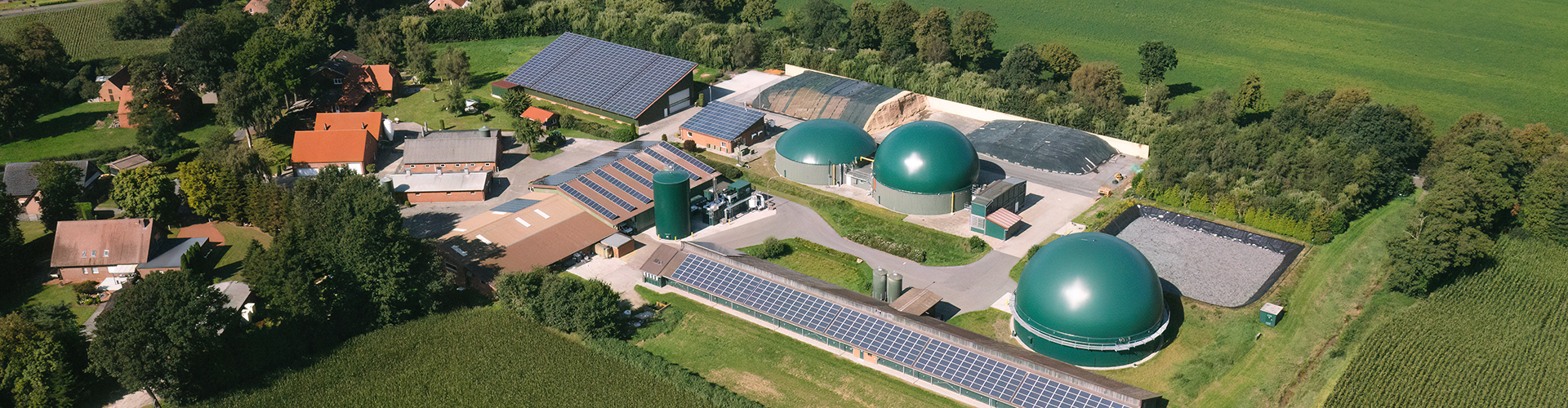 Luftbild einer Biogasanlage