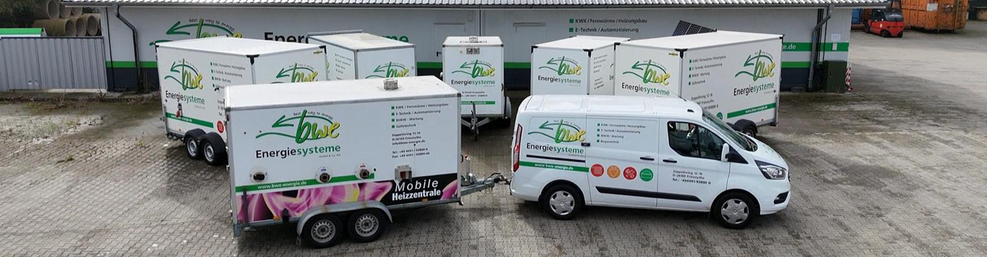 Fahrzeug mit Anhänger von bwe Energiesysteme